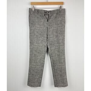 Ann Taylor Petite Tapered Black/Cream Pattern Dress Pants - Size 4P